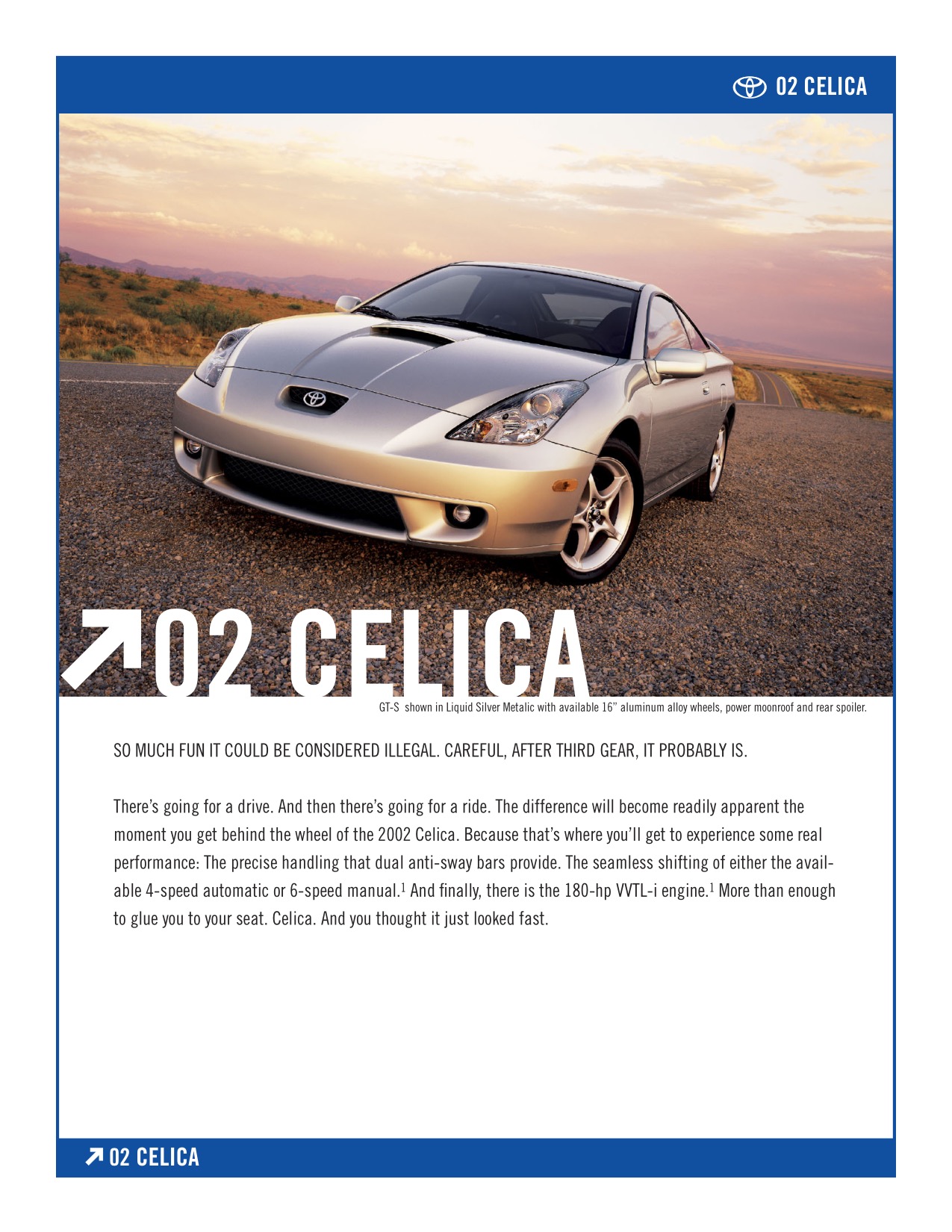 2002 Toyota Celica Brochure Page 3